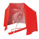 Umbrela tip cort de plaja, cu 2 pereti laterali, 170cm, rosu