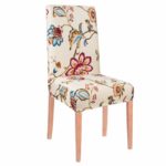 Husa universala pentru scaun, marime universala, poliester si spandex, 45 x 60 cm, bej floral