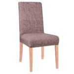 Husa universala pentru scaun, marime universala, poliester si spandex, 45 x 60 cm, carouri maro