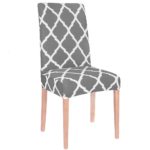 Husa universala pentru scaun, marime universala, poliester si spandex, 45 x 60 cm, gri alb