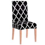 Husa universala pentru scaun, marime universala, poliester si spandex, 45 x 60 cm, negru alb