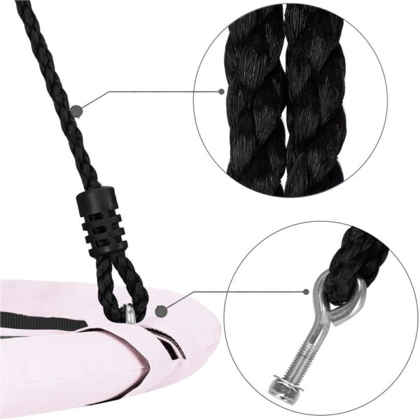 Leagan tip cuib Sersimo NS25, diametru 110cm, inaltime reglabila, pentru exterior, sarcina 150 kg, Roz pal - imagine 22