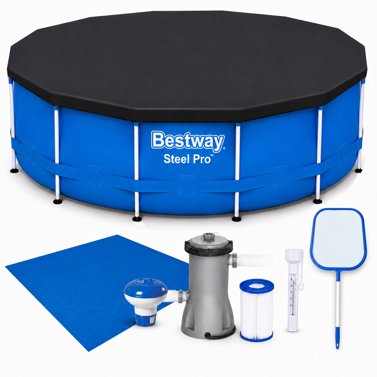 Piscina cadru metalic Bestway, 366x76 cm, 6.500 litri, cu toate accesoriile