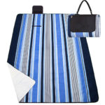 Patura pentru picnic sau plaja, cu folie izolatoare si maner, 180x220cm, albastru