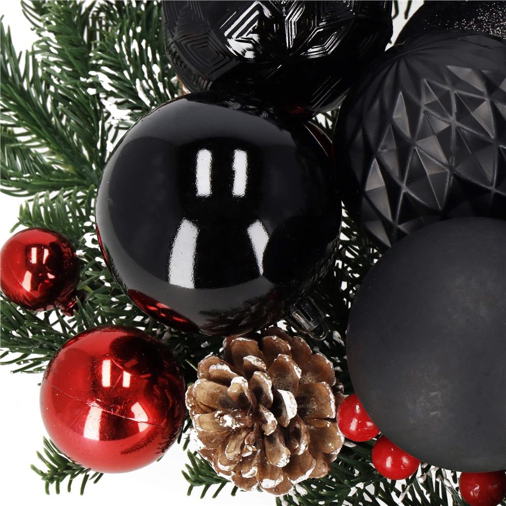 Set globuri de Craciun, 30 bucati, 8cm, 6 modele, negru - imagine 30