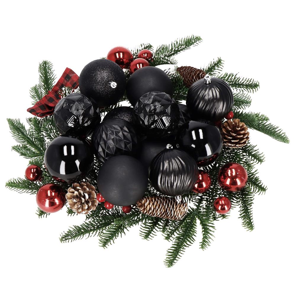 Set globuri de Craciun, 30 bucati, 8cm, 6 modele, negru - imagine 33