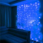 Ghirlanda luminoasa tip perdea 300 LED-uri, 3x3m, pentru interior, alimentare USB, albastru