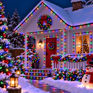 Instalatie lumini de exterior pentru gradina, 10 metri, 100 LED-uri, cu baterii, multicolor