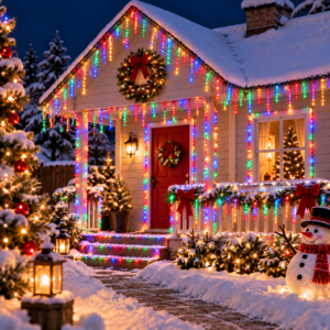 Instalatie lumini de exterior pentru gradina, 10.5 metri, 100 LED-uri, cu baterii, multicolor