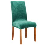 Husa pentru scaun catifelata, marime universala, poliester si spandex, verde