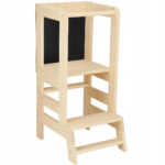 RESIGILAT: Turn de invatare inaltator multifunctional de bucatarie din lemn, cu tabla de scris, natur