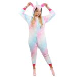 Pijama tip salopeta pentru dama, model unicorn, marime L