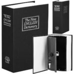 Caseta de valori, cutie metalica cu cheie, portabila, tip carte, Dictionar, negru, 24x15.5x5.5 cm