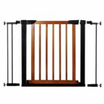 RESIGILAT: Poarta de siguranta Safety Gate pentru scari, ajustabila 96-103 cm, din otel si lemn, negru maro