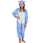 Pijama tip salopeta pentru copii, model stitch, marime 120-130cm