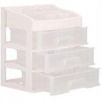 (DL) Organizator cutie depozitare pentru produse cosmetice, bijuterii cu 3 sertare si 5 compartimente