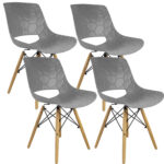 (DL) Set 4 scaune dining Lars pentru bucatarie, 40x45x78cm, gri