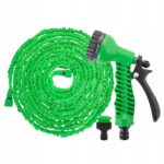 Furtun extensibil pentru udat gradina, cu pistol stropire, 15-45 metri, verde