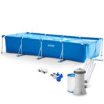 RESIGILAT: Piscina cadru metalic Intex, 450x220x84 cm, 7.100 litri, cu pompa de filtrare