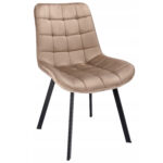 (DL) Scaun dining Adoro pentru bucatarie tapitat cu catifea, 52x62x85cm, bej