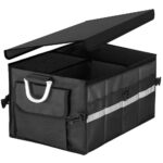 Organizator pentru portbagaj tip lada, cu buzunare laterale, pliabil, 30x58x33cm, negru