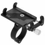 Suport de telefon pentru bicicleta, motocicleta, scuter, trotineta, din aluminiu, negru
