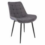 (DL) Scaun dining Misty pentru bucatarie tapitat cu catifea, 53x63x83cm, gri