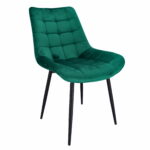 Scaun dining Misty pentru bucatarie tapitat cu catifea, 53x63x83cm, verde