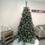 Brad artificial Christmas Deluxe by Sersimo, Crystal nins cu merisoare, 2D, 220cm