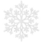 Decoratiune brad fulg de zapada, set 12 bucati, 9-10cm, alb