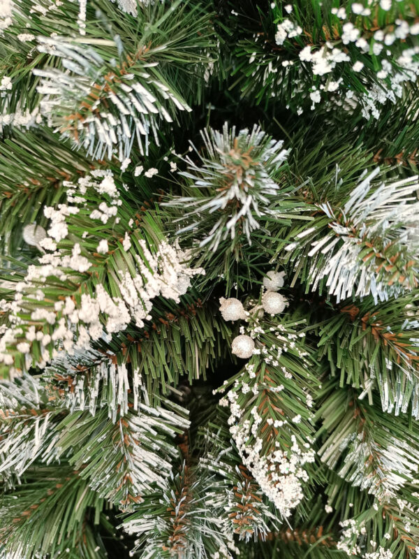 Brad artificial Christmas Deluxe by Sersimo, Crystal nins cu merisoare, 2D, 220cm - imagine 13