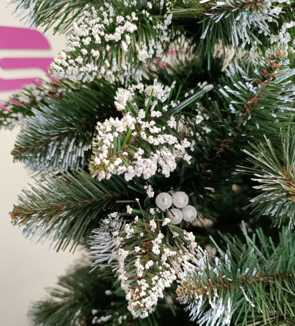 Brad artificial Christmas Deluxe by Sersimo, Crystal nins cu merisoare, 2D, 220cm - imagine 8