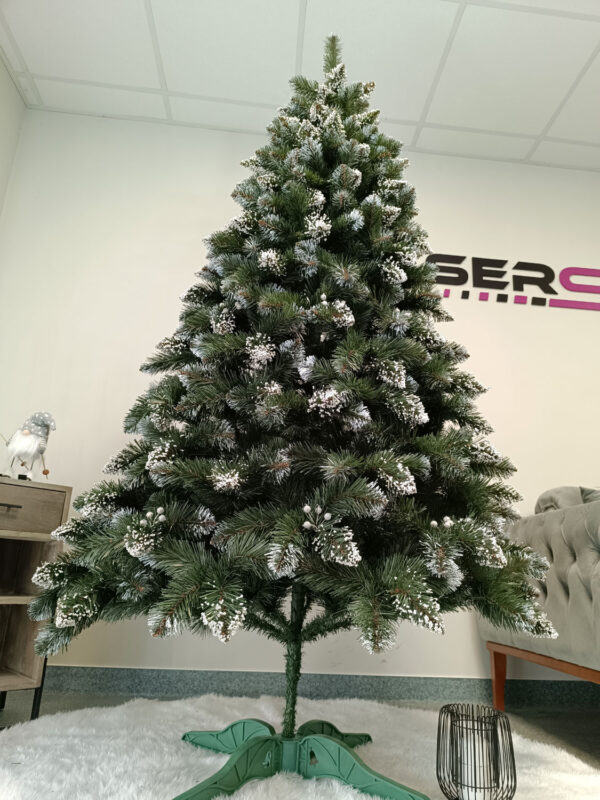 Brad artificial Christmas Deluxe by Sersimo, Crystal nins cu merisoare, 2D, 220cm - imagine 15
