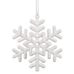 Decoratiune brad fulg de zapada, set 3 bucati, 8cm, alb