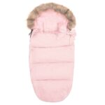 Sac iarna de bebelusi pentru carucior, marime universala, cu gluga, 90x45cm, roz