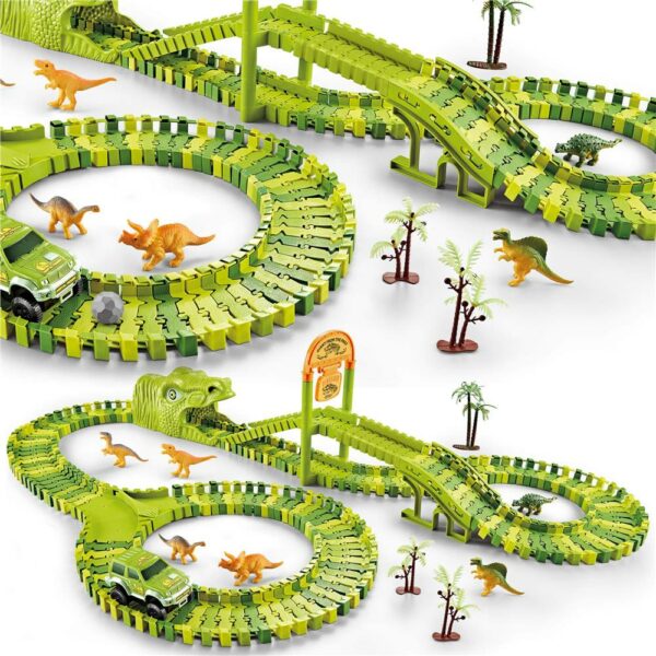 Circuit masinute Dinosaur Park, cu 168 de piese, pista configurabila - imagine 7