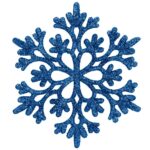 Decoratiune brad fulg de zapada, set 12 bucati, 10cm, albastru