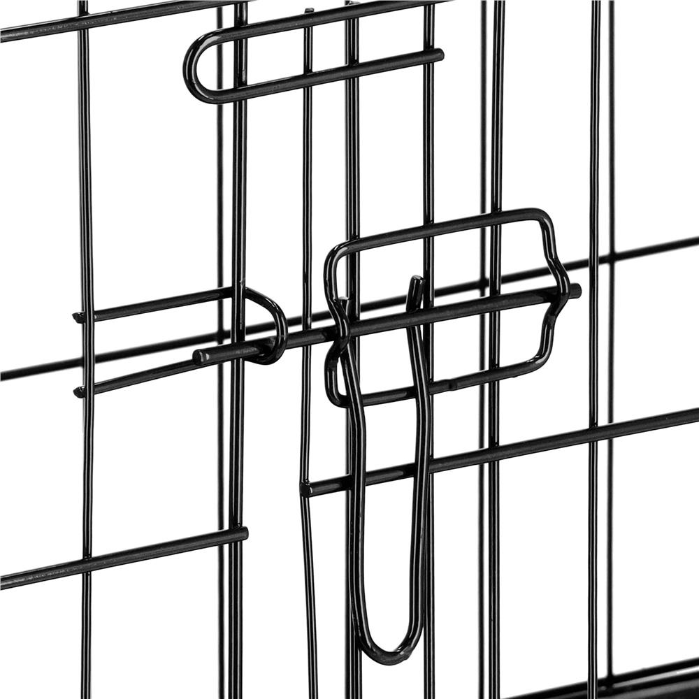 Cusca pentru animale, 2 usi, pliabila din metal, XL, Negru, 100x70x60 cm - imagine 11