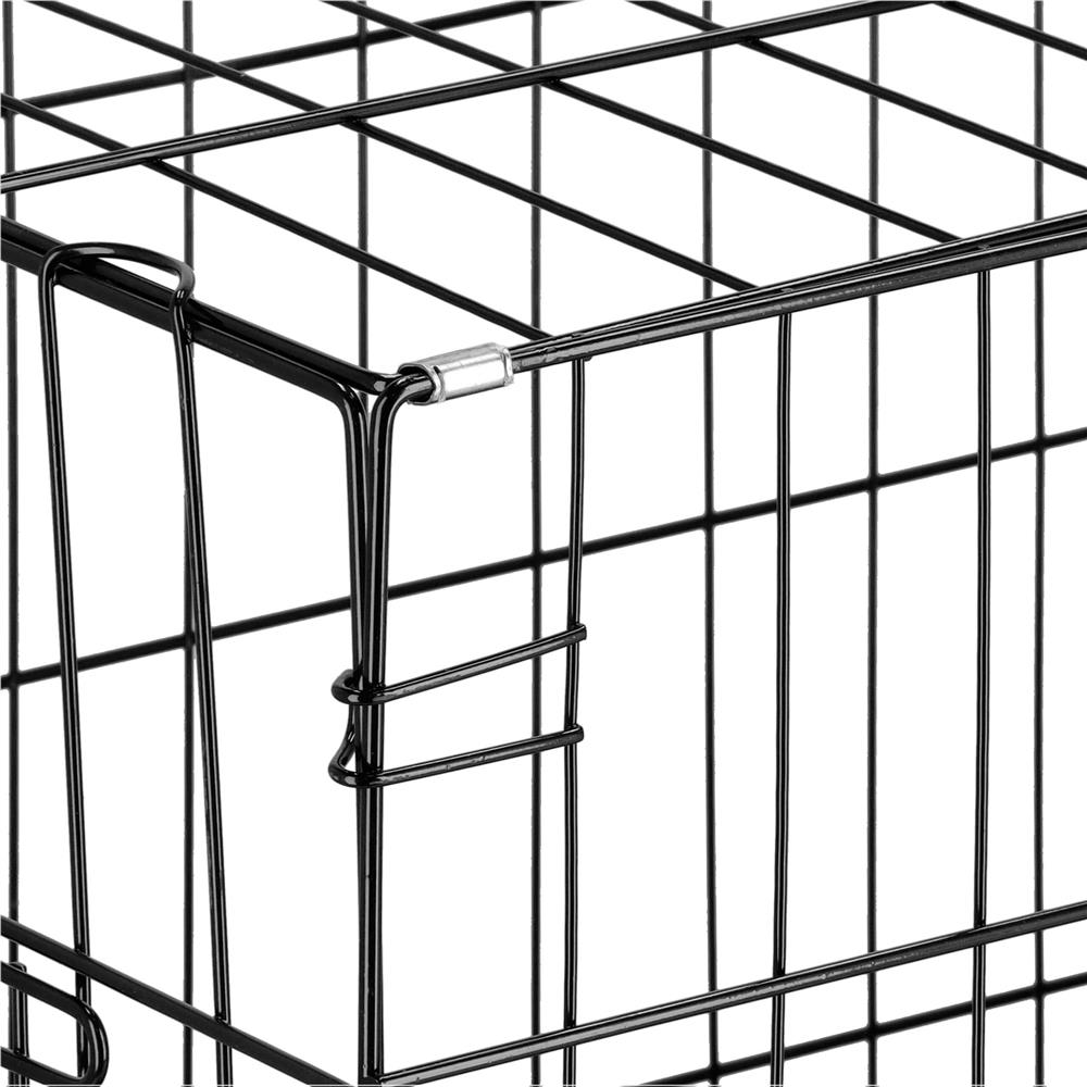 Cusca pentru animale, 2 usi, pliabila din metal, XL, Negru, 100x70x60 cm - imagine 6