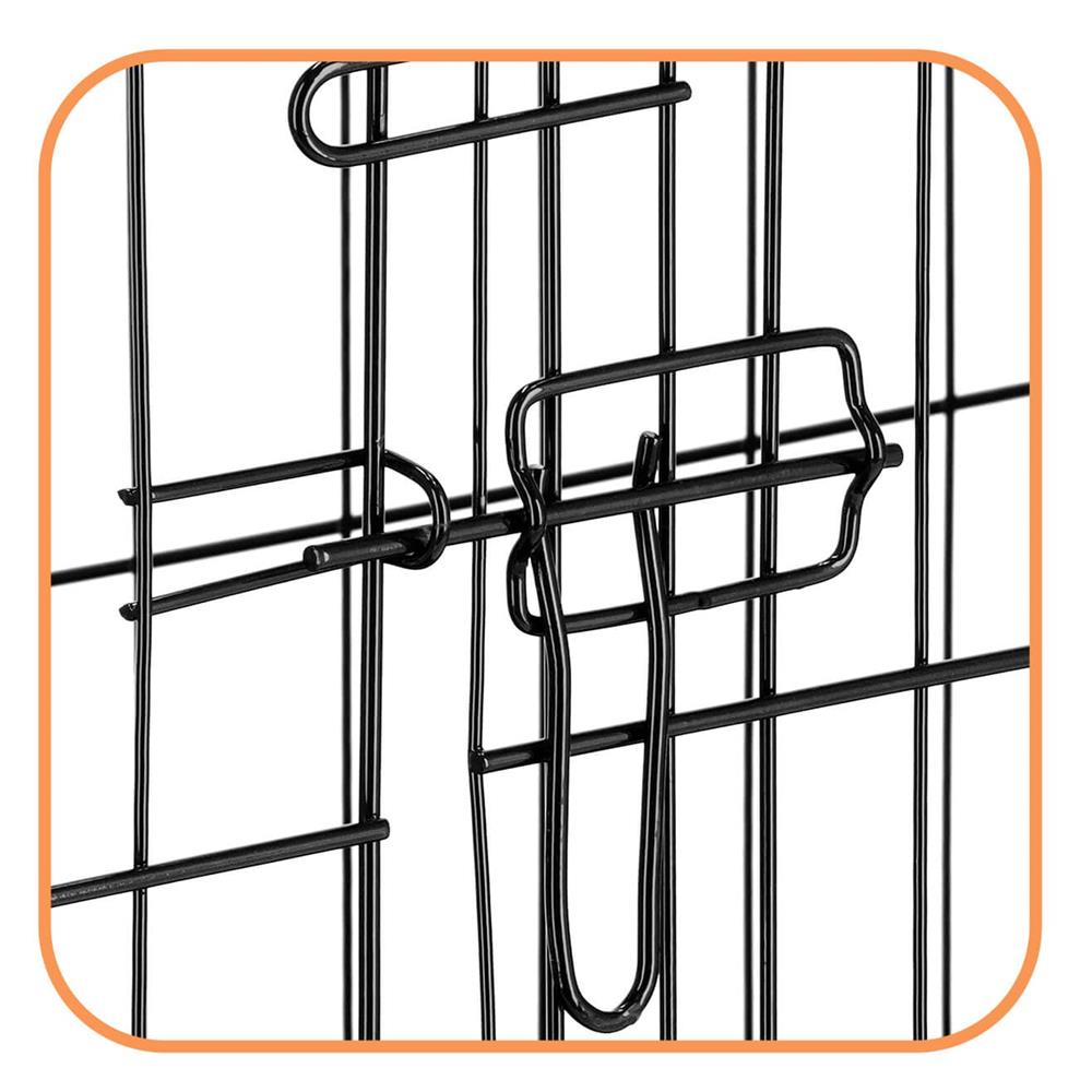 Cusca pentru animale, 2 usi, pliabila din metal, XL, Negru, 100x70x60 cm - imagine 8
