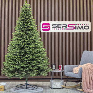 Brad artificial Christmas Deluxe by Sersimo, Carpati cu varfuri verzi, 2D+3D, 250cm