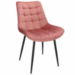 (DL) Scaun dining Misty pentru bucatarie tapitat cu catifea, 53x63x83cm, roz