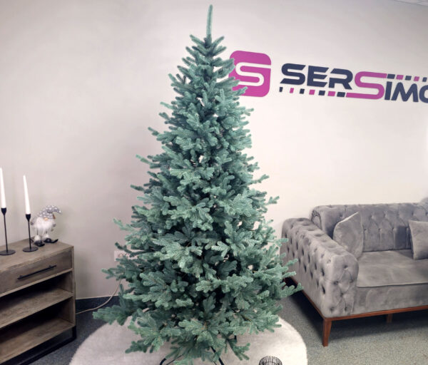 Brad artificial Christmas Deluxe by Sersimo, Viena Select argintiu, integral 3D, 210cm - imagine 2