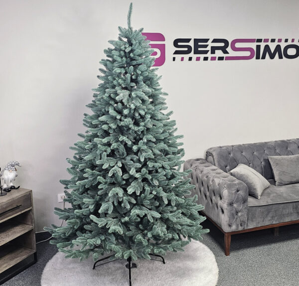 Brad artificial Christmas Deluxe by Sersimo, Laponia Select argintiu, integral 3D, 210cm - imagine 11