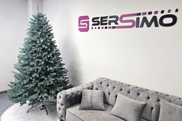 Brad artificial Christmas Deluxe by Sersimo, Laponia Select argintiu, integral 3D, 210cm - imagine 16