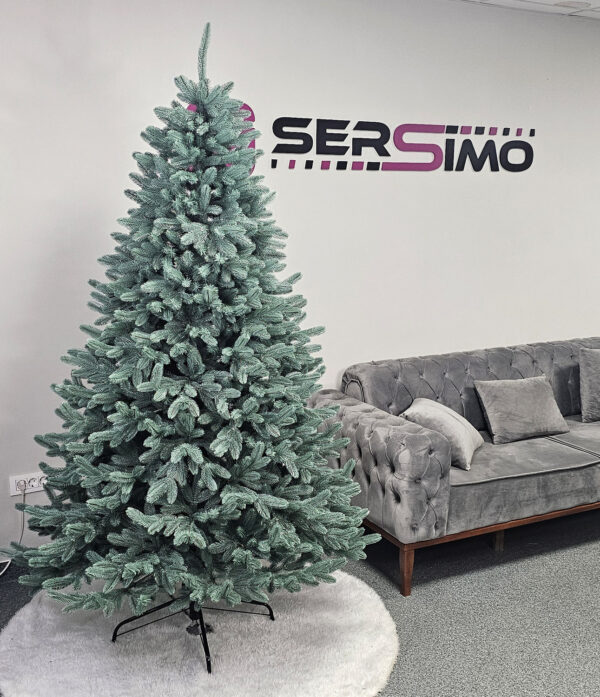 Brad artificial Christmas Deluxe by Sersimo, Laponia Select argintiu, integral 3D, 210cm - imagine 17