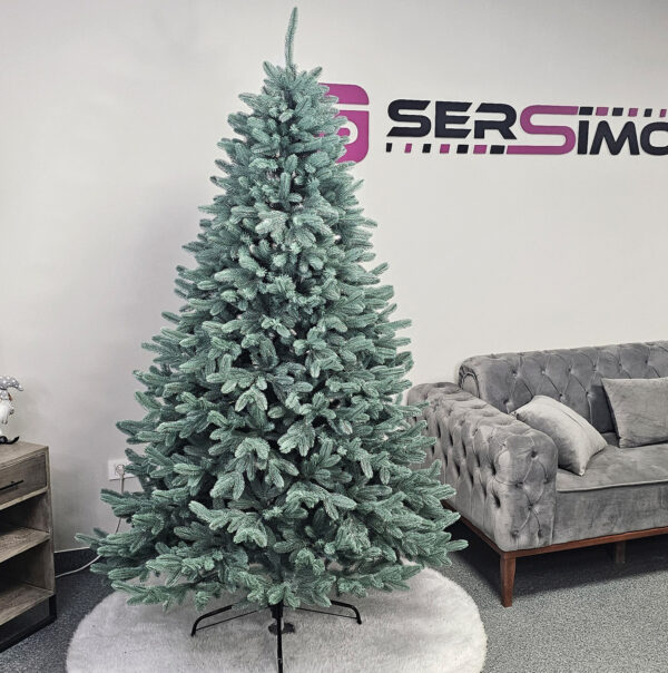 Brad artificial Christmas Deluxe by Sersimo, Laponia Select argintiu, integral 3D, 210cm - imagine 18