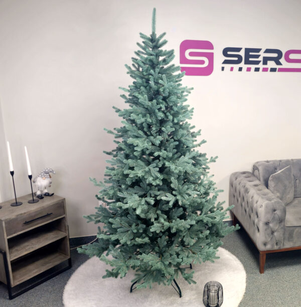 Brad artificial Christmas Deluxe by Sersimo, Viena Select argintiu, integral 3D, 210cm - imagine 10