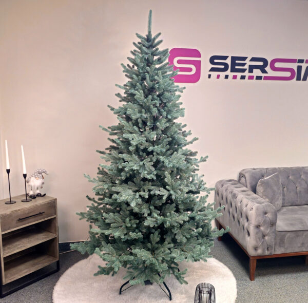 Brad artificial Christmas Deluxe by Sersimo, Viena Select argintiu, integral 3D, 210cm - imagine 13