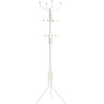 SONGMICS Cuier pentru haine cu 12 carlige pe 3 nivele, metalic, inaltime 182 cm, alb crem
